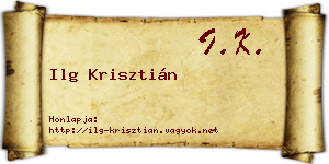 Ilg Krisztián névjegykártya